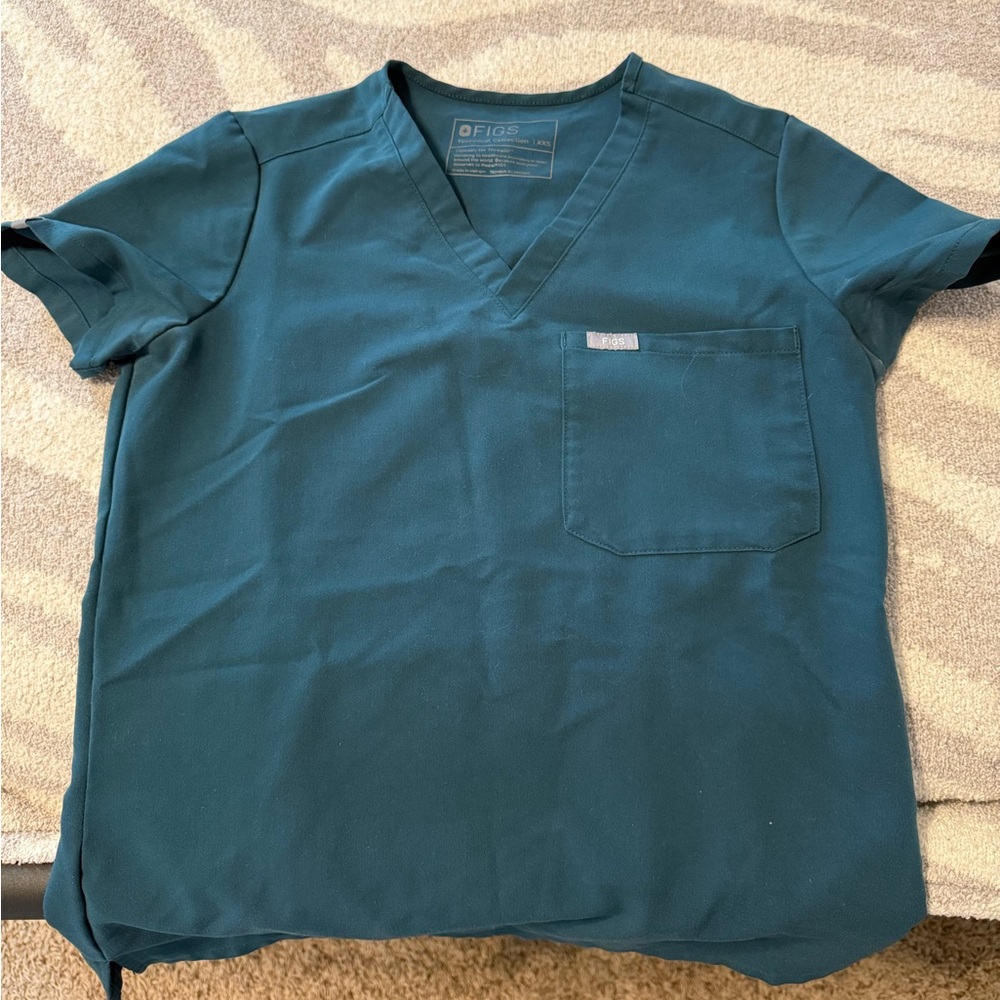 Figs Caribbean Blue scrubs Tops are xxs, pants are xs/T